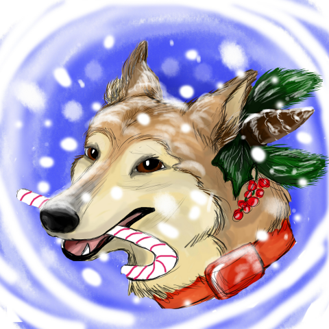 A new year dog christmas card