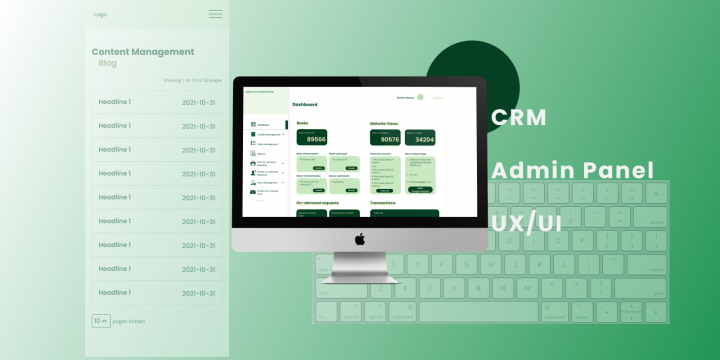 Дизайн CRM системы панели администратора