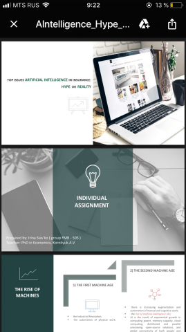 Presentation Artificial Intelligent