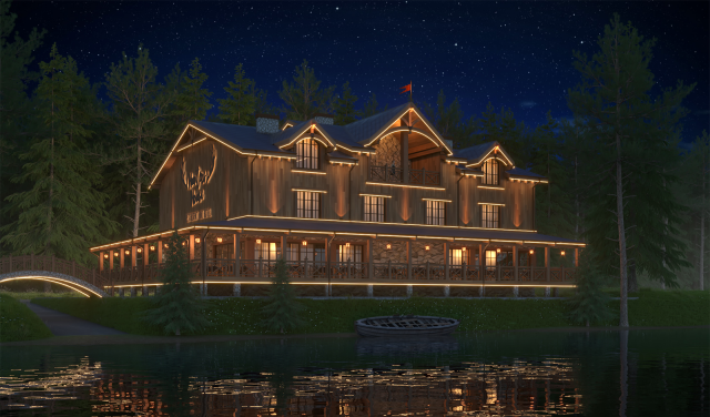 Визуализация гостинично-ресторанного комплекса