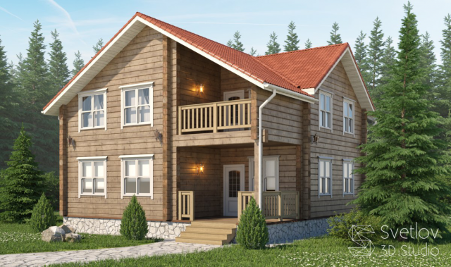 Визуализация коттеджа для каталога.