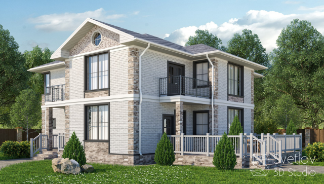 Визуализация коттеджа для каталога