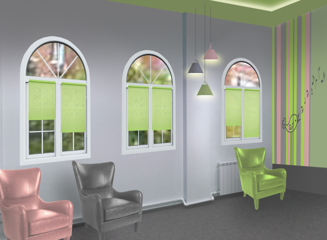 Проект интерьера детского караоке кафе.