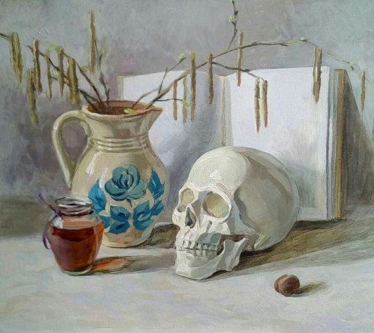 Натюрморт. Картон, масло.