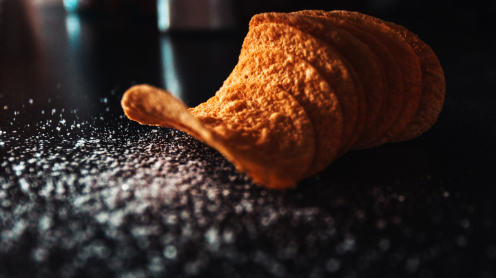 Composition of chips and salt