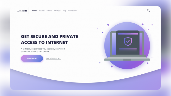 "SuperVPN" Home page