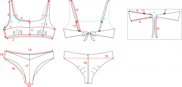 технический эскиз  изделий нижнего белья