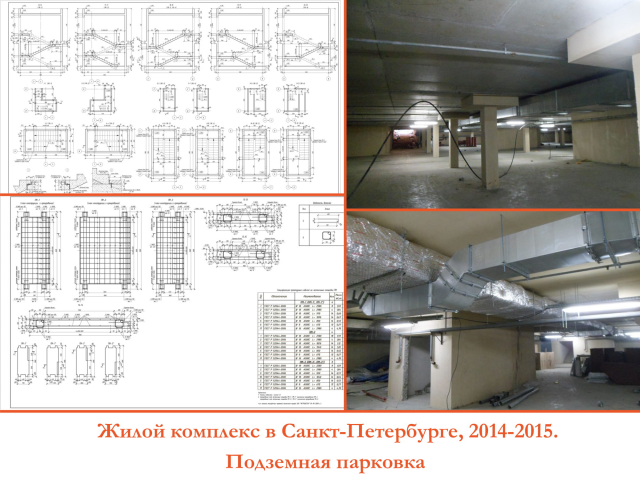 Жилой комплекс в Санкт-Петербурге, 2014-2015. Подземная парковка