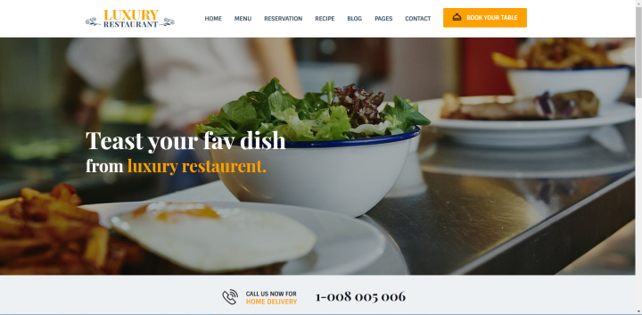 Адаптивная верстка сайта "LUXURY RESTAURANT"