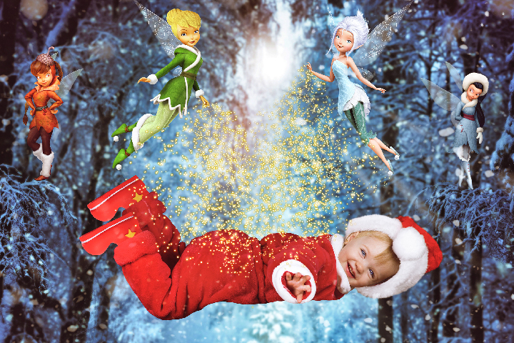 Новогоднее коллажиравие на тему "Феи в зимнем лесу"