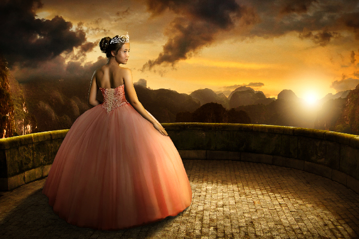 Фото Коллаж "Принцесса на закате"