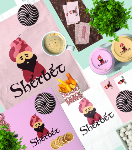 Фирменный стиль кафе "Sherbet"