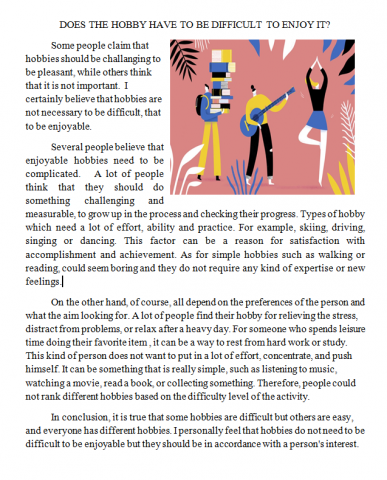 DOES THE HOBBY HAVE TO BE DIFFICULT TO ENJOY IT?