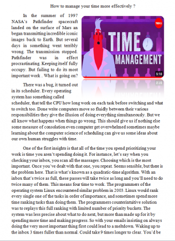 How to manage your time more effectively ?