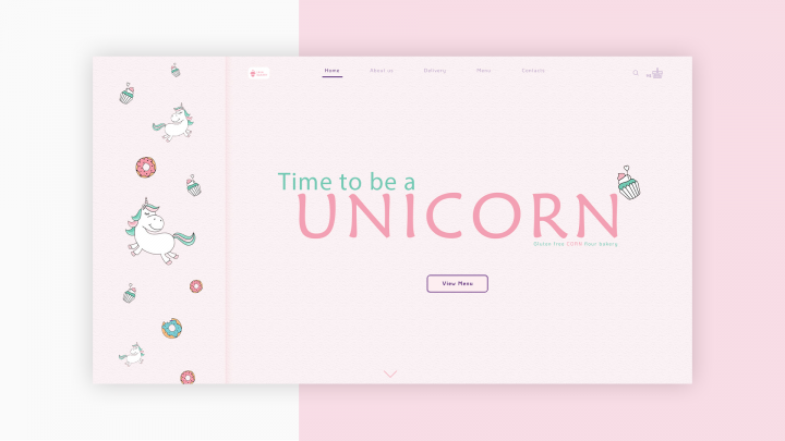 Главный экран для безглютеновой кондитерской