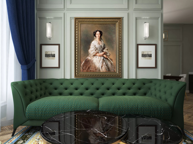 Небольшая гостиная в классическом стиле.