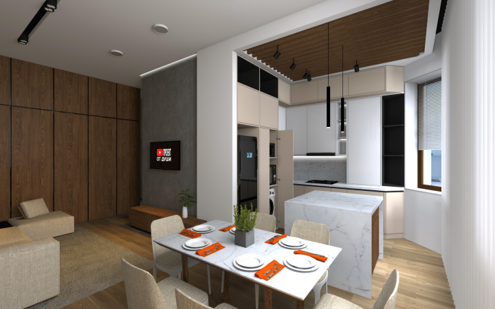 Кухня-гостиная минимализм