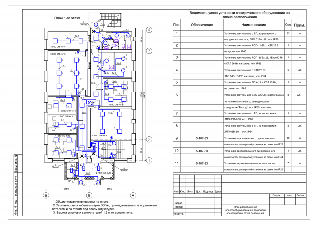 Марка ЭОМ. Административное здание. Освещение