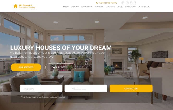 Дизайн сайта строительной компании