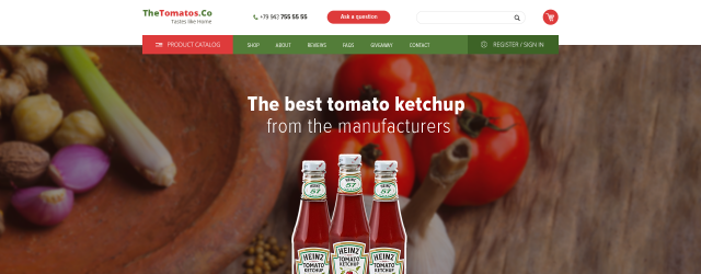 Сайт по продаже кетчупа