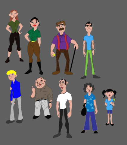 Отрисовка персонажей в Adobe Illustrator (по готовым скетчам)