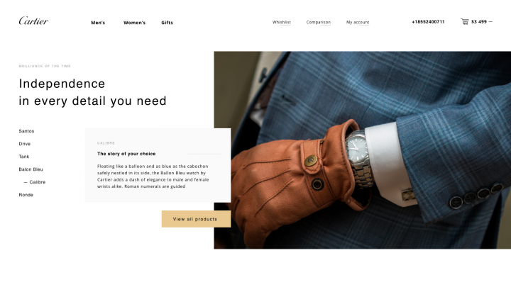 Премиальный редизайн для сайта "Cartier"