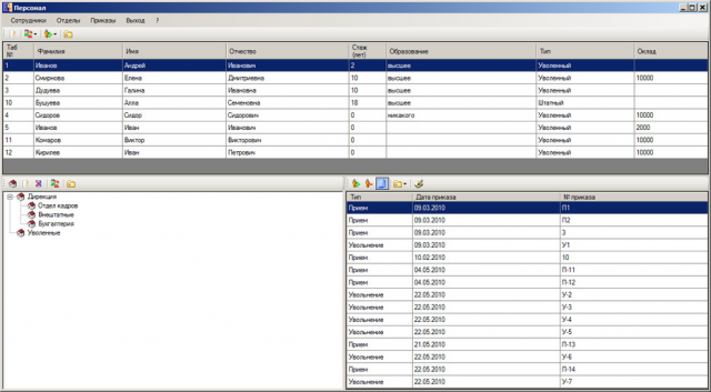 Простой учет кадров