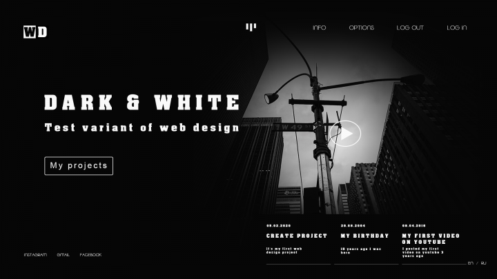Landing page dark&white