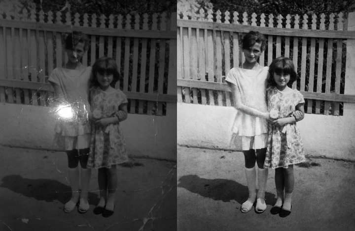 Реставрация ч/б старого фото.