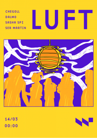 Афиша для вечеринки LUFT музыкального арт-пространства Werk
