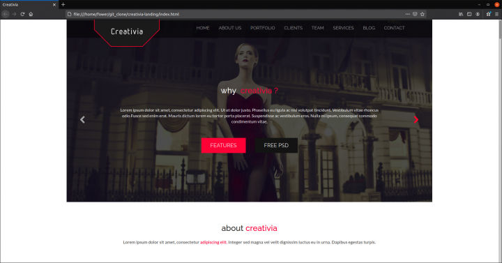 Landing page - Creativia