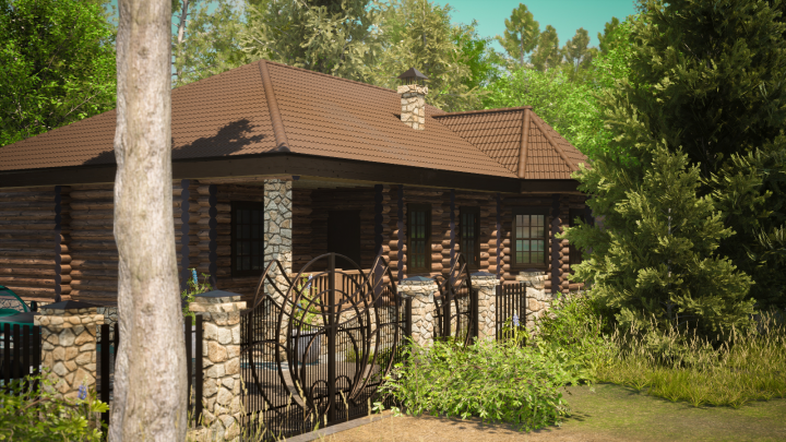 Бревенчатый дом у озера (Казань)