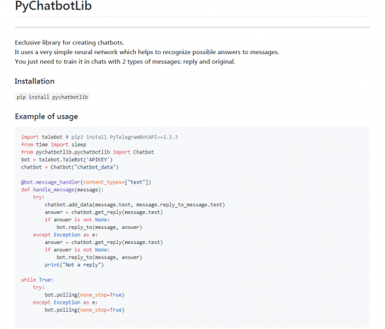 Python-библиотека для создания чатботов