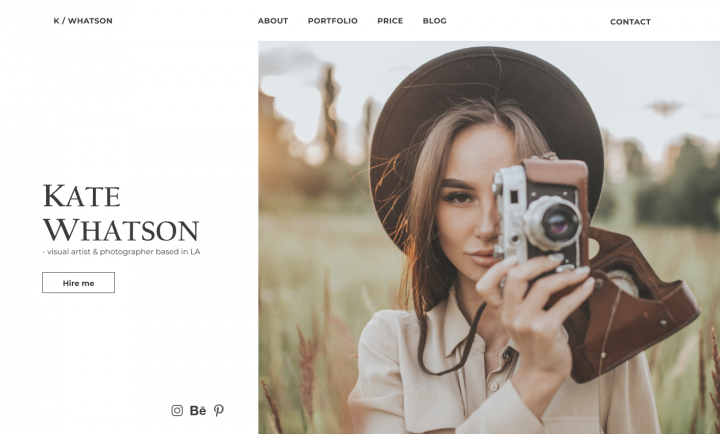 Минималистичный лэндинг для фотографа