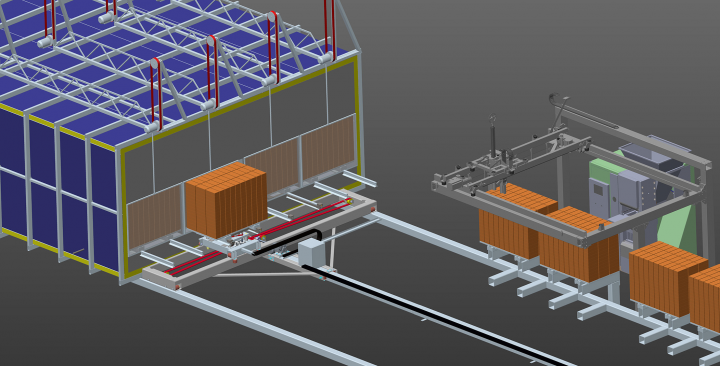 Роботы для автоматизированного завода по производству кирпича.