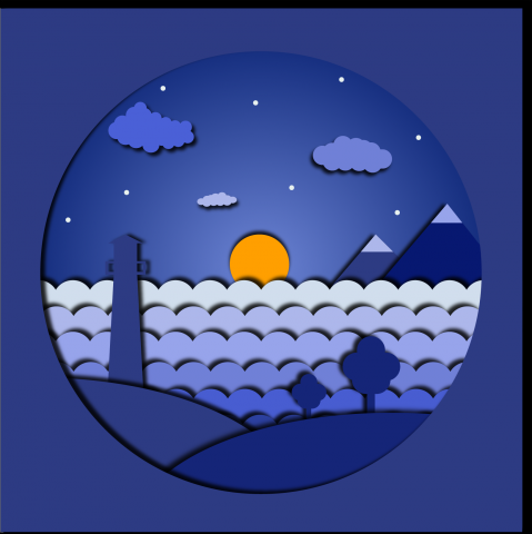 Иллюстрация в стиле CutOut