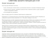 Артрит пальцев (мед. тематика, SЕО)