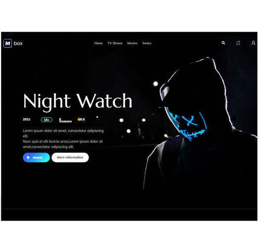 Верстка лендинг пэйджа Mbox