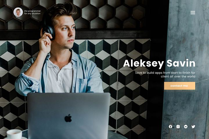 "Aleksey Savin" - портфолио для программиста