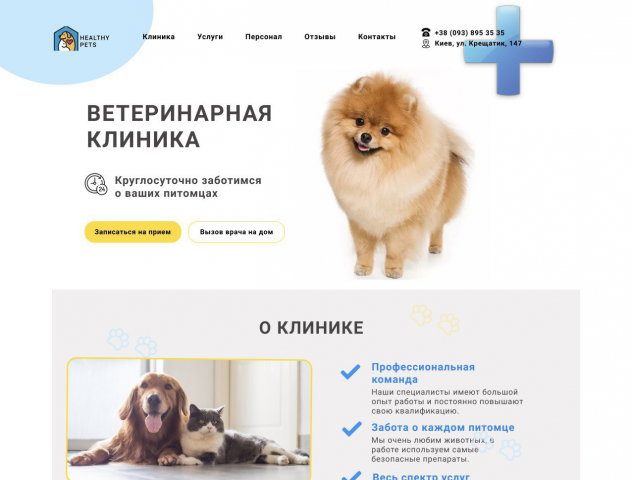 Дизайн сайта для ветеринарной клиники