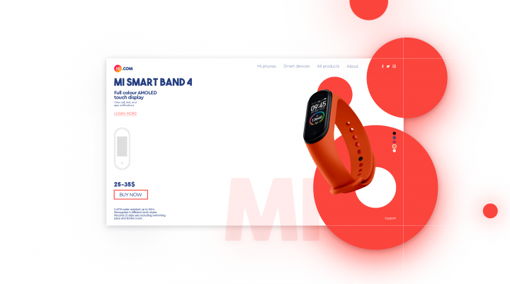 Mi Band 4 Website concept