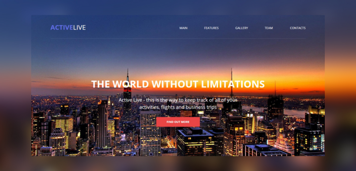 Сайт-визитка для компании ACTIVELIVE