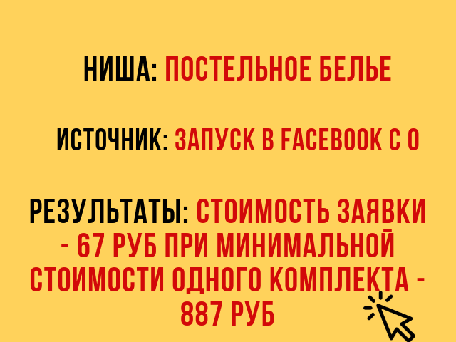 Facebook: запуск магазина постельного белья с 0