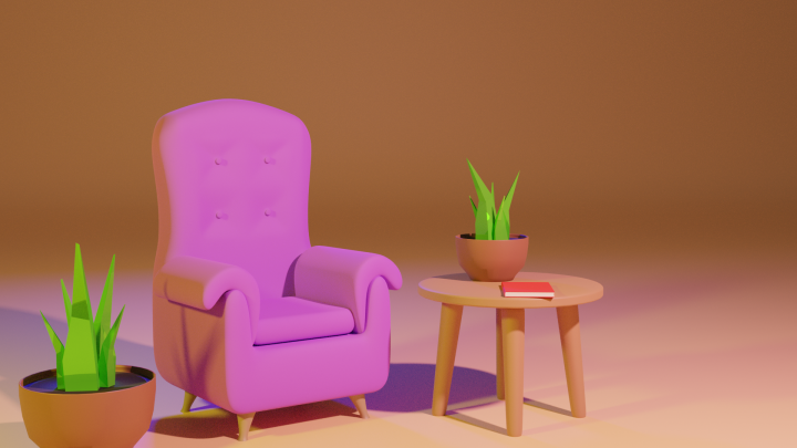 low-poly интерьер