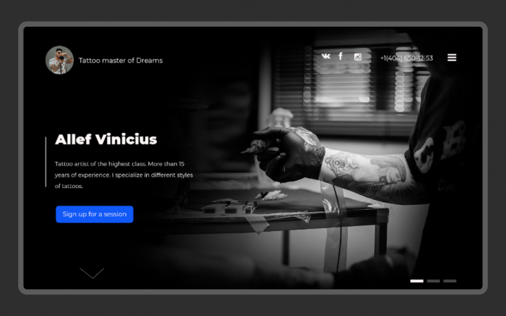 Landing page для тату-мастера