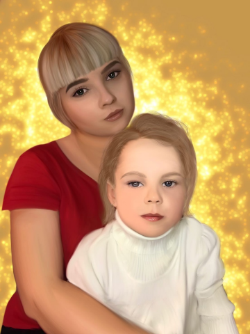 Арт по фото двух человек