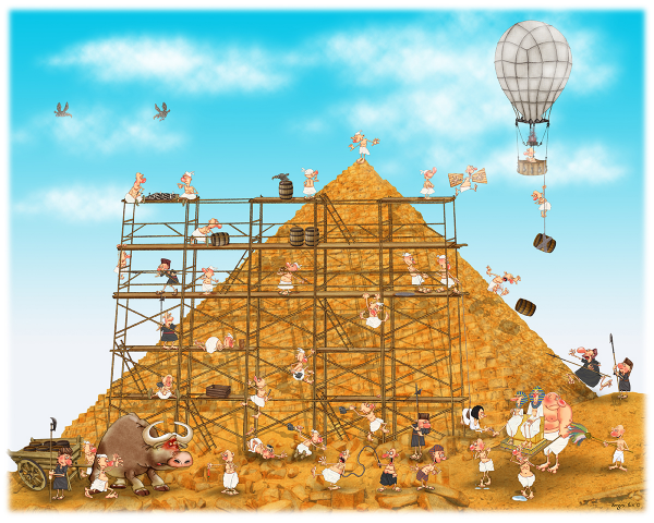 Construction of the ancient Egyptian pyramid