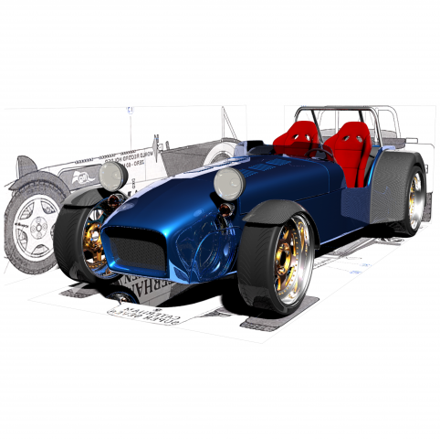 Подробная 3d модель автомобиля Caterham Super 7