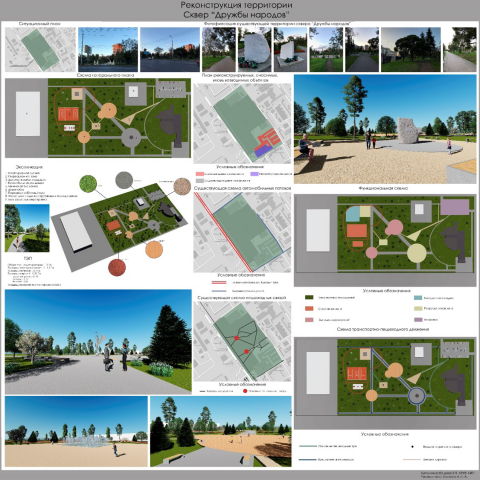Реконструкция территории. Сквер "Дружбы народов"
