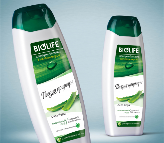 дизайн этикетки шампуня "Biolife"